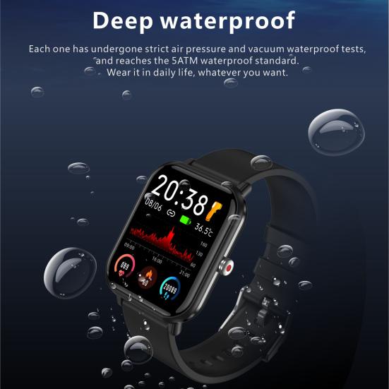Q9Pro 1.7 Inch Multifunctional Large Touch Smart Watch Screen IP68 Waterproof Sport Bracelet