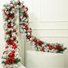 White Flocked Rattan Christmas Door Wreath Ornament - 2.7m DIY Set for Hotel & Reception