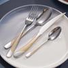 Stainless Steel Star Diamond Cutlery Set: Knife, Fork, Spoon for Desserts and Steaks