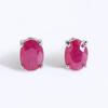 Natural Heated Ruby Oval 6*8mm Gemstone Simple & Classic Design Earring 925 Sterling Silver Jewelry for Girls & Lady Gift