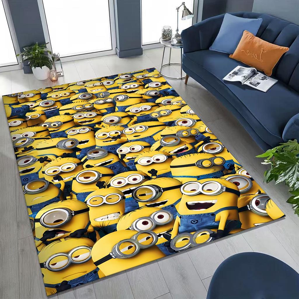 3D Cartoon Minions Despicable Me Rug for Bedroom Living Room Sofa Home Doormat Decor, Large Kids PLAY Non-slip Floor Mat Gift