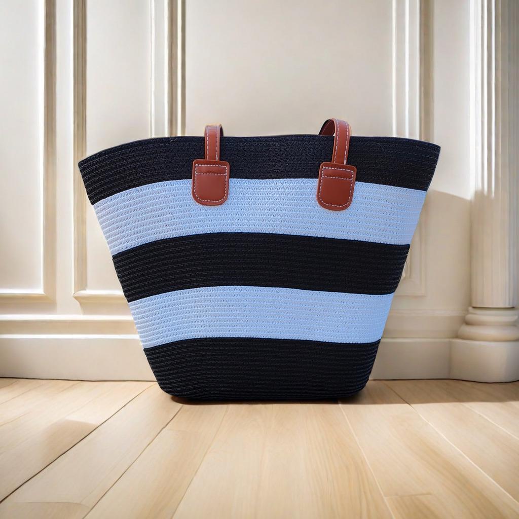 Большая женская соломенная пляжная сумка-тоут - летняя сумка, сумка на плечо с видом на море, в стиле корзины для овощей