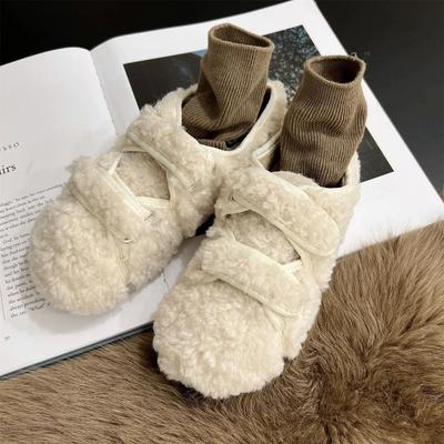 Новые женские повседневные туфли с круглым носком и мелким носком, женские мокасины, модные плюшевые тапочки, высококачественные удобные женские туфли на плоской подошве