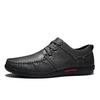 Мода 2019 года, новейшая повседневная обувь из кожи класса люкс для мужчин, мужские мокасины, дышащие черные туфли для вождения, кожаные туфли