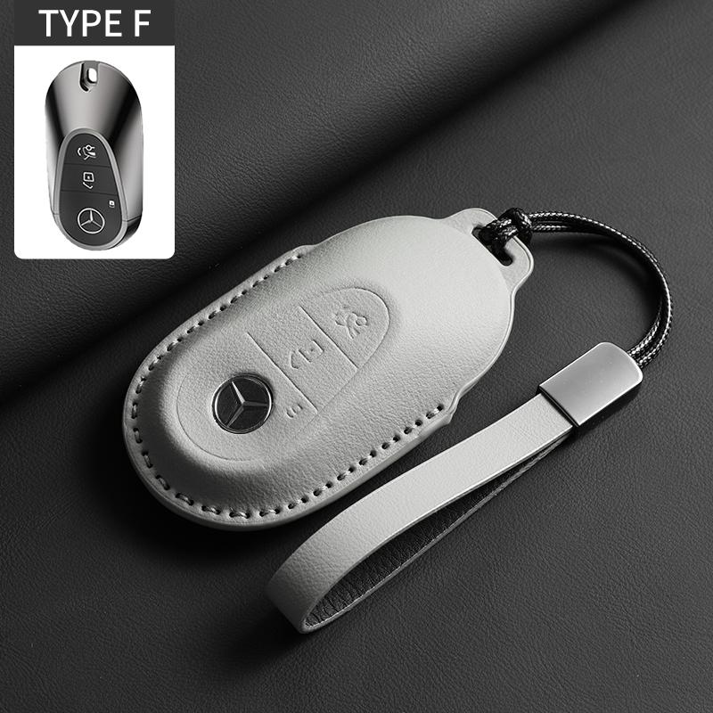 Leather Car Smart Key Fob Holder Case Cover Shell For Mercedes Benz C E S Class GLC W206 C260 C300 S450 S500 W223 W214 E300 S400