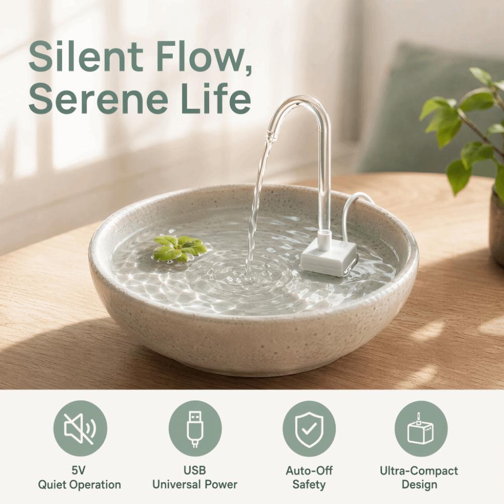 Multifunctional USB Water Pump Bent Tube Water Circulation Pump  Pet Water Fountain