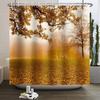 Осенний лес Натуральная сцена Занавеска для душа для ванной Осенний клен Растения Сельский пейзаж Тыква Водонепроницаемая занавеска для душа