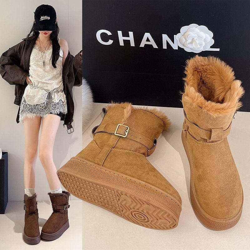 Женские новые зимние супер-огненные модные бархатные утолщенные теплые универсальные хлопковые ботинки