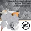 12Pcs Hexagon Soundproof Wall Panel Self-Adhesive Sound Absorbing High Density Thick Acoustic Foam Panel Home Studio Noise Reduction Wall Panel