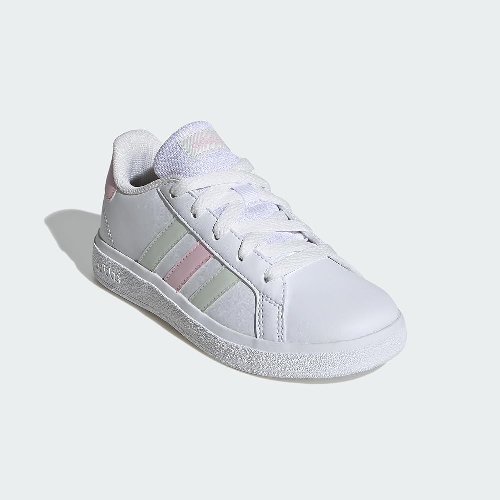 Кроссовки Adidas Grand Court 2.0 Детские Унисекс Мальчики Девочки 17-25.5см Обувь Белый/Светло-розовый 18.5 см
