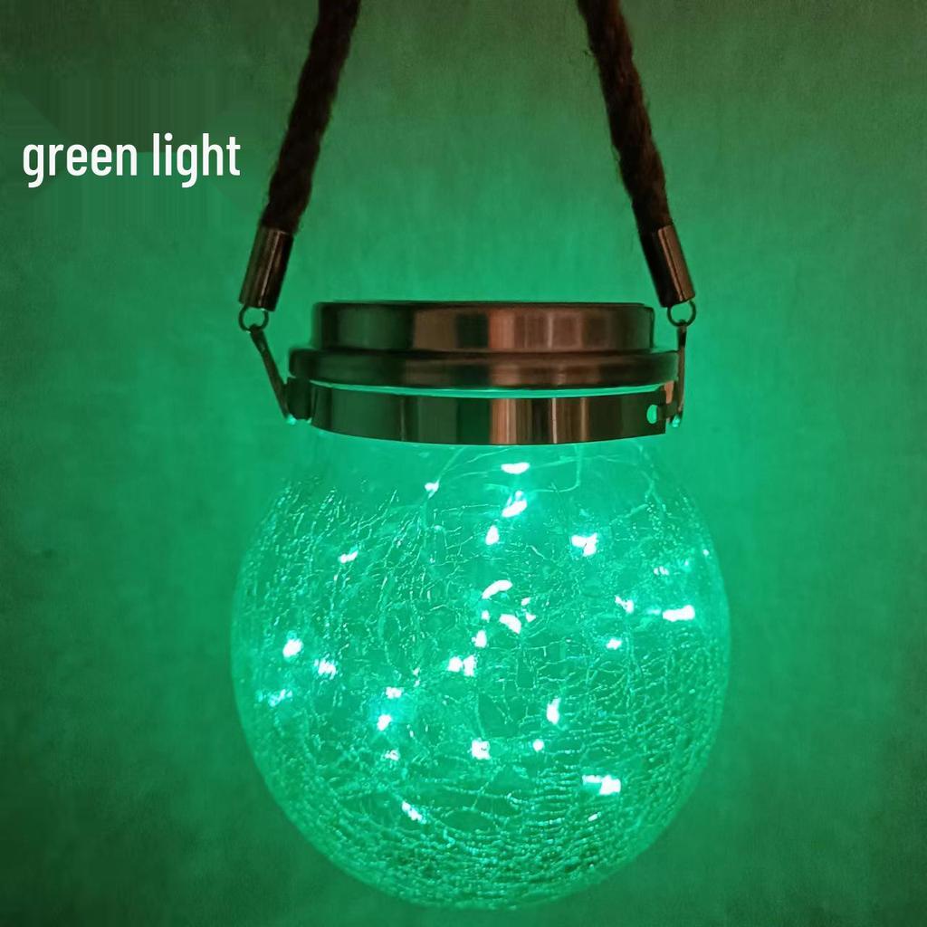 Solar-Powered Outdoor Garden Hanging Light - Glass Mason Jar Christmas Decoration