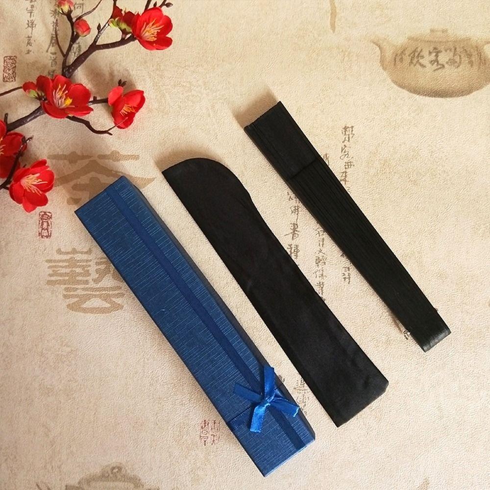 Живопись в китайском стиле Складной веер Сделай сам Ручной веер Подарки Черный шелковый складной веер