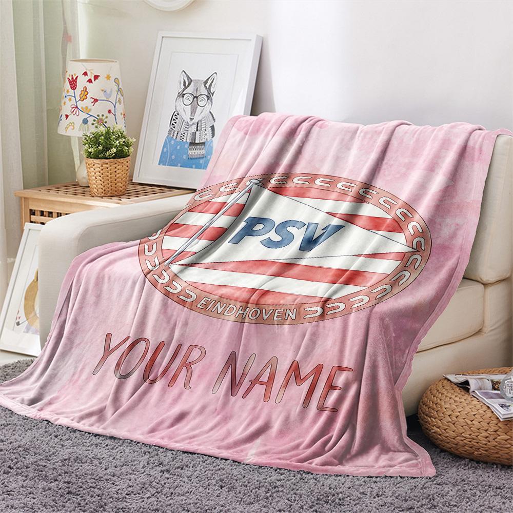 Custom Name PSV Eindhoven Flannel Blanket, High quality Comfortable for All Seasons, Home Decor, Warmth and Comfort