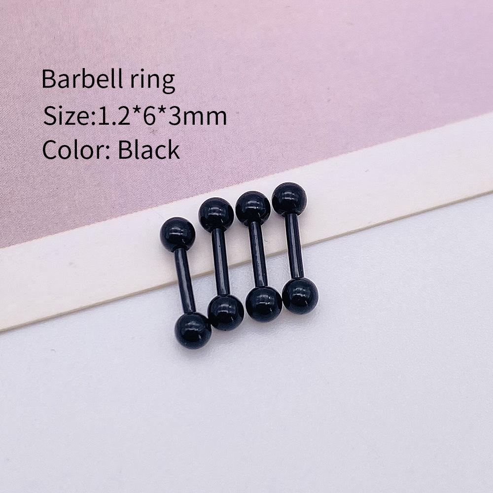 4Pcs Stainless Steel Barbell Earrings Body Piercing Jewelry