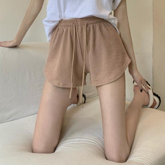 Летние женские шорты на шнурке с высокой эластичной резинкой на талии, свободные неровные подолы, большие размеры, с карманами, чистый цвет, тонкие повседневные спортивные домашние шорты, короткие брюки