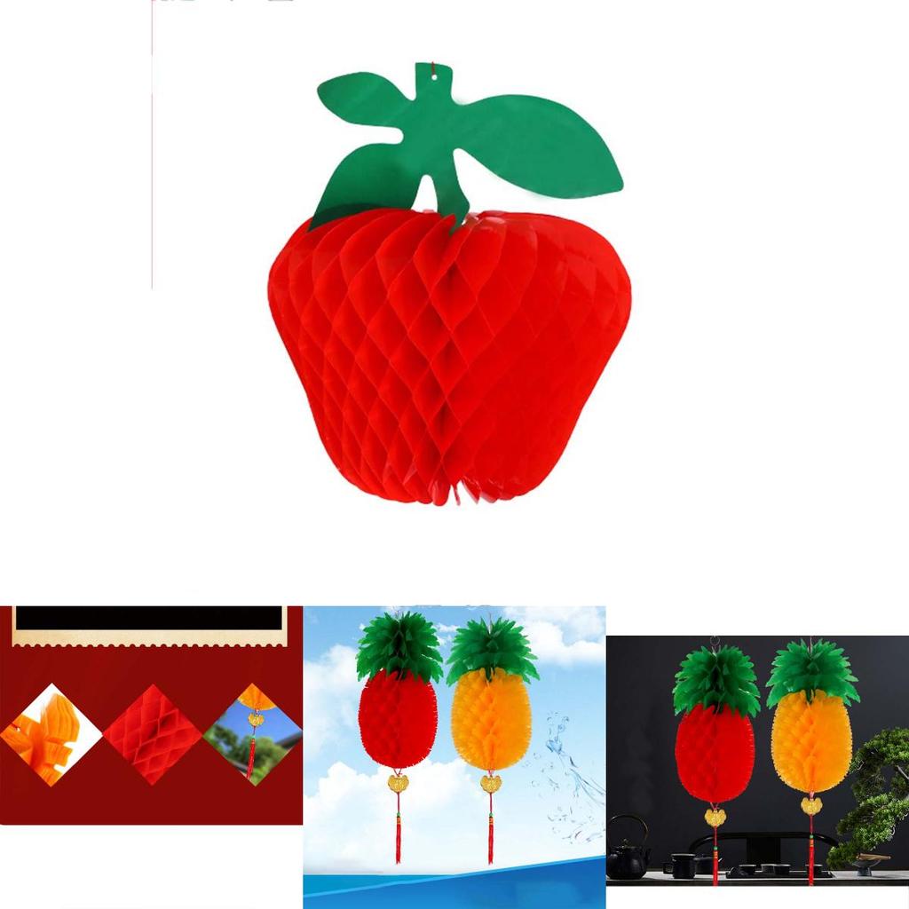 Очаровательные фонарики в виде ананасов и яблок, созданные для красочного декора на Счастливый Новый год и для празднований