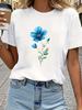 (Азиатский размер) Топ футболка сладкий цветочный тренд 90-х Принт Женская Женская Модная одежда Футболка с коротким рукавом Женские Графические футболки