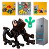 Цветные Магнитные Лягушки на шарнирах, 3D-печать, Движущиеся Украшения, Магнит на Холодильник, Декор для Дома и Офиса, 12 см / 5 дюймов