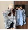 Mesh Sun Protection Casual Women's Long Sleeve Print Pullover T-Shirt - See-Through Design