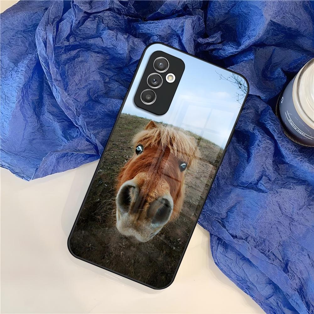 Чехол для телефона с изображением животного Лошадь для Samsung S24 S30 S21 S23 S20 S22 Fe S10 E S9 Note 20 10 Pro Ultra Plus стеклянная Крышка