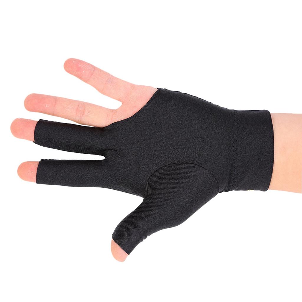 Перчатки для снукера, бильярда, кия, пул, левая открытая перчатка с тремя пальцами из спандекса