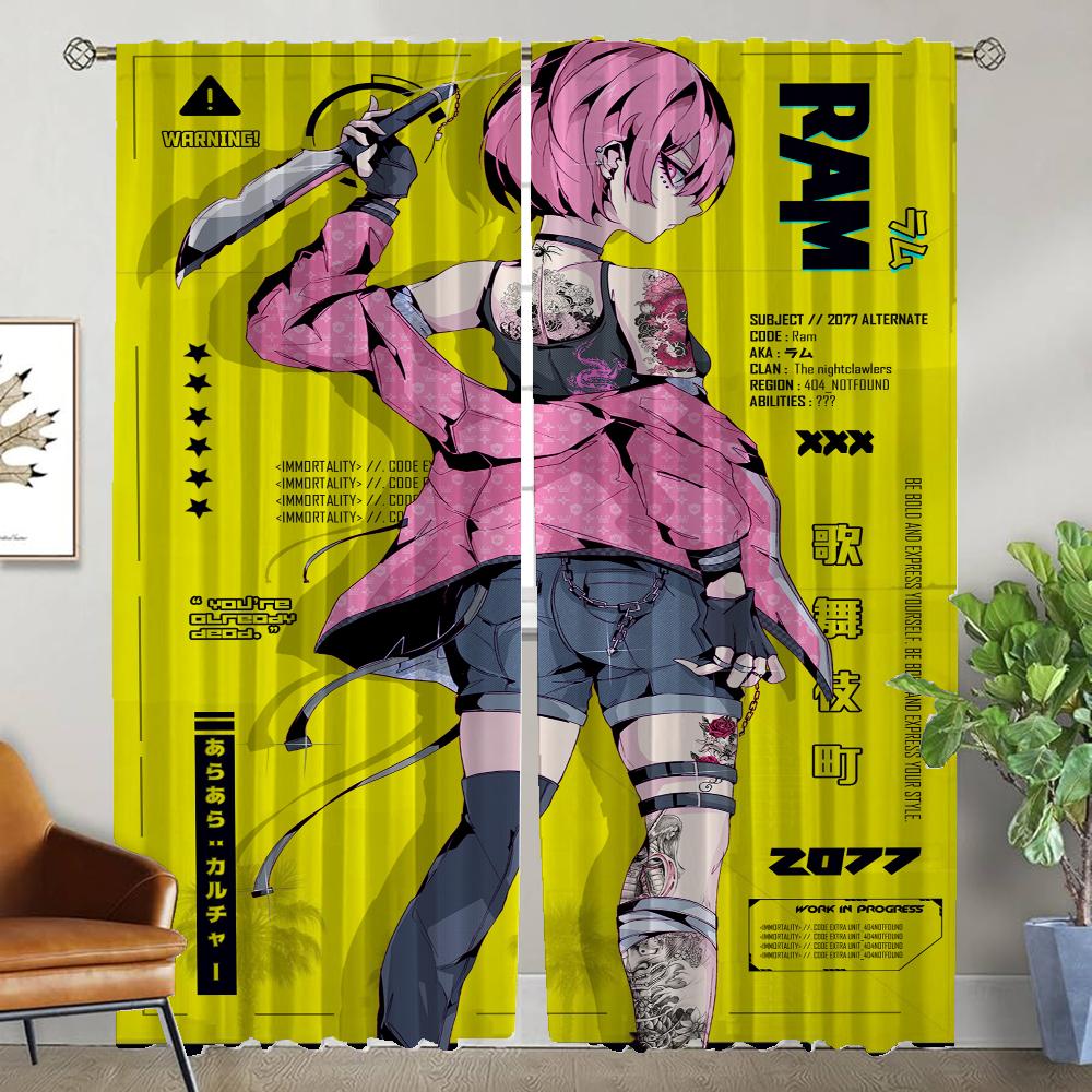 Tulle for Bedroom Hentai Blackout Curtain for Room 2 Panel Modern Living Room Curtains Shades Halloween Decoration Partition