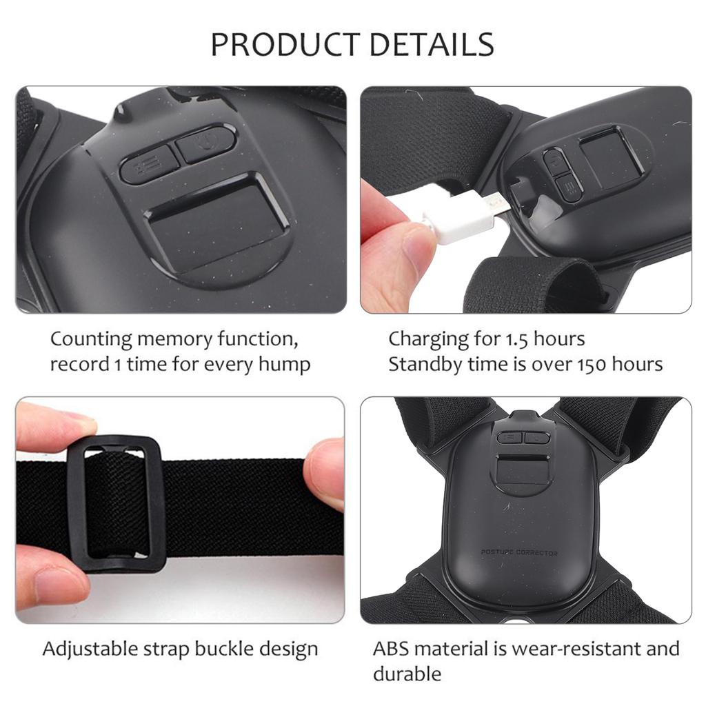 Умный корректор осанки 5?Тренажер для осанки с регулируемой высотой наклона 50 градусов и интеллектуальным датчиком вибрации