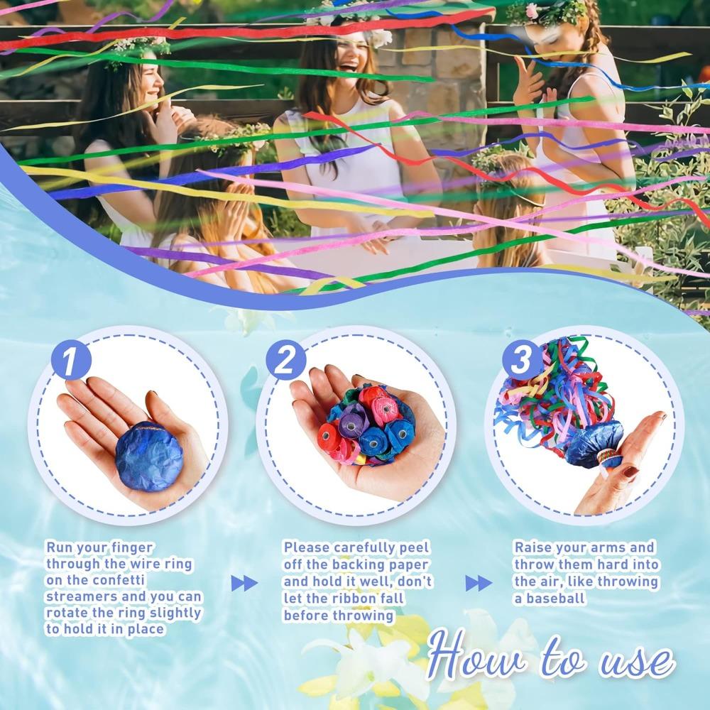 10pcs Hand Throw Streamer Poppers 5 Color Mix No Mess Confetti Poppers Party Poppers No Mess Streamers Easy To Clean Hand-thrown Colorful Streamers
