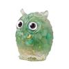 Natural Crystal Owl Ornament Handcrafted Resin Owl Figurine with Crystal Gravels Inside