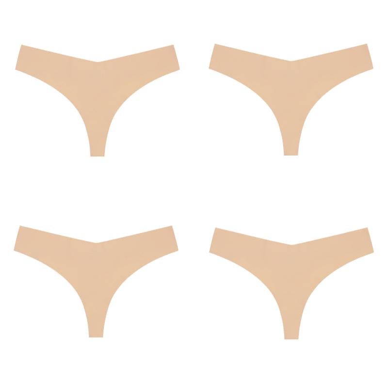 4 шт./лот, женские сексуальные трусики из ледяного шелка с низкой талией, нижнее белье без следов, стринги, женские стринги, дышащее нижнее белье, искушение, нижнее белье