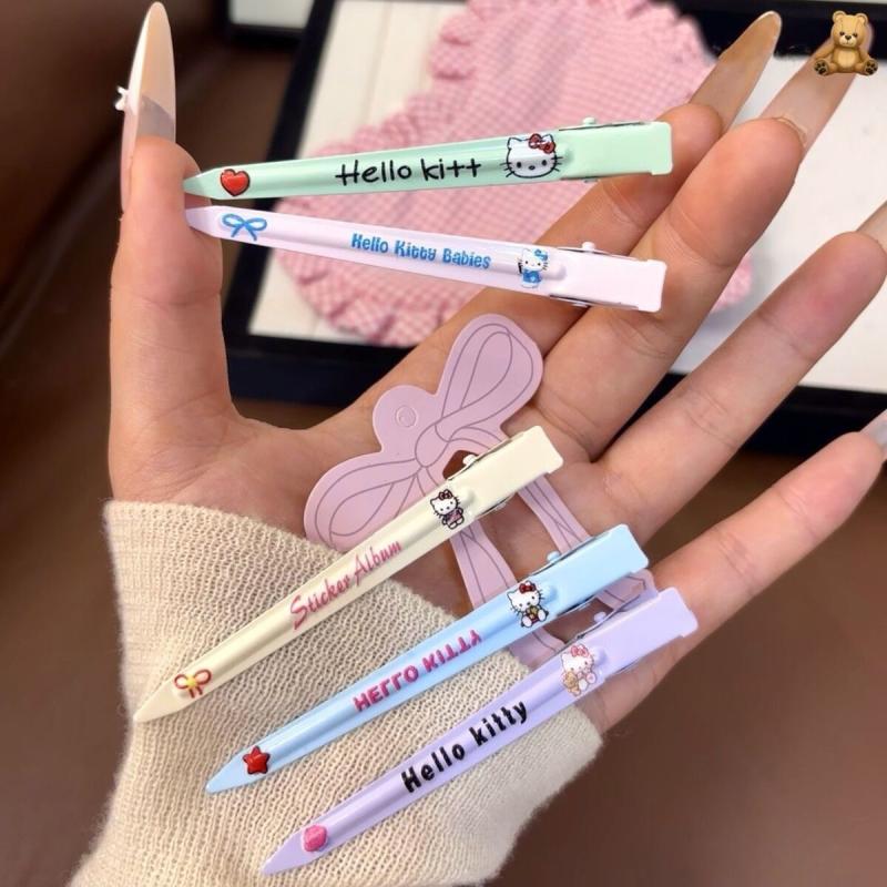 4/5 шт. Принтованная заколка для волос «Китти», позиционирующий зажим, мультяшный зажим «утиный нос», модные и универсальные декоративные заколки для челки