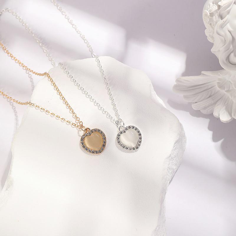 Цепочка в форме сердца, женское свадебное ожерелье для невесты, пара, кулон, элегантное блестящее ювелирное изделие на шею, ожерелье, подарки