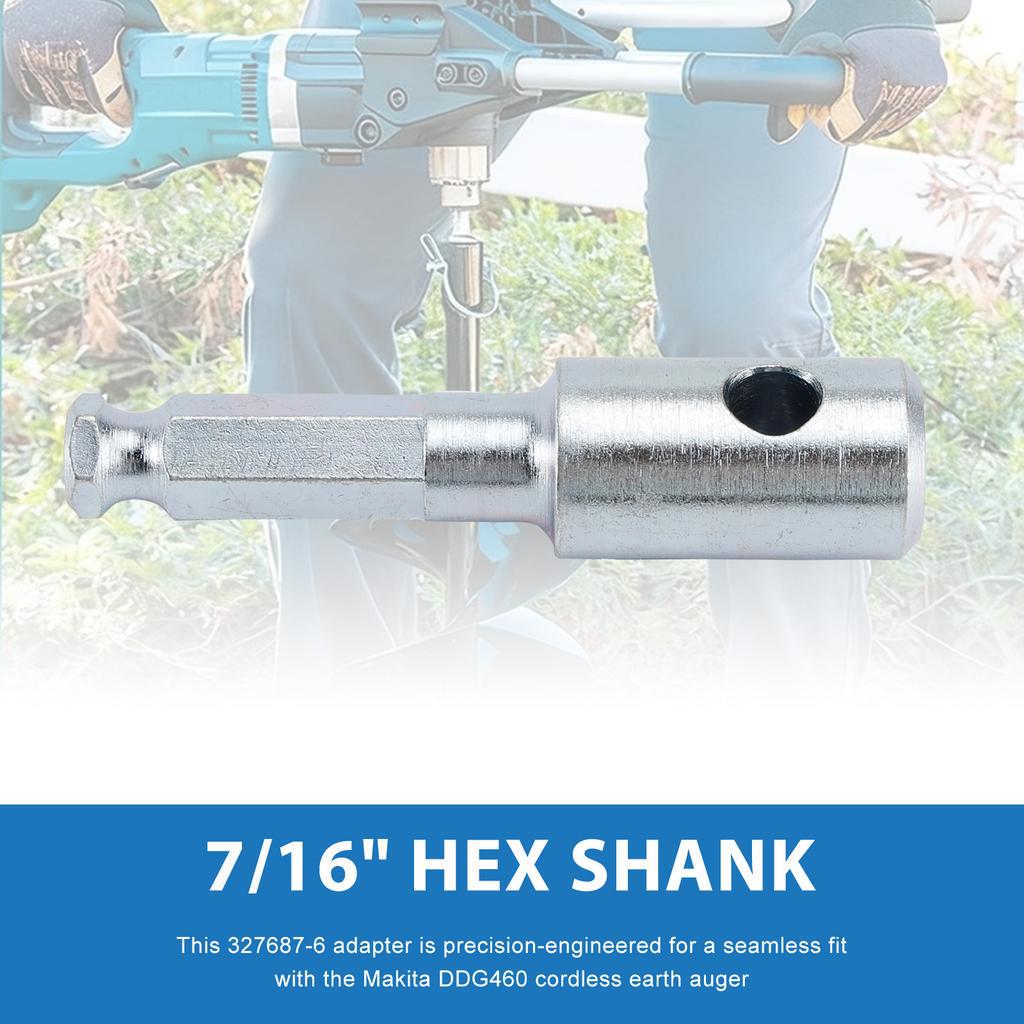 327687-6 Адаптер для шнека D-7/16" шестигранный хвостовик для Makita DDG460