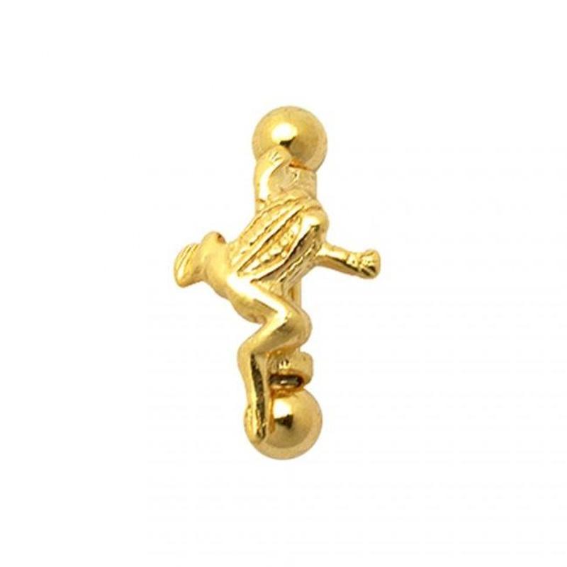 KODY PIERCING Пирсинг брови-лягушки с позолотой 18 карат и шариком - качественный пирсинг