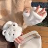 Fleece and Thicker Cute Plush Bear Gloves Women's Winter Half-finger Open Finger Warm Flip Gloves Factory