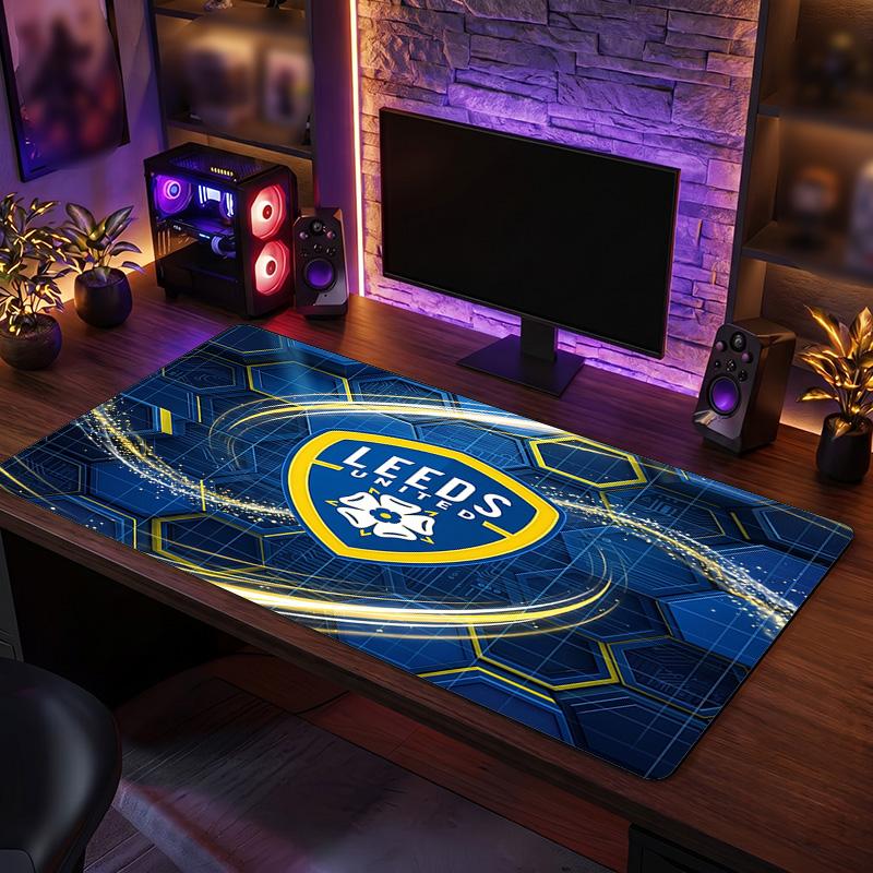 Большой коврик для мыши с принтом футбольного клуба Leeds United, противоскользящий расширенный игровой коврик для стола для офиса и дома