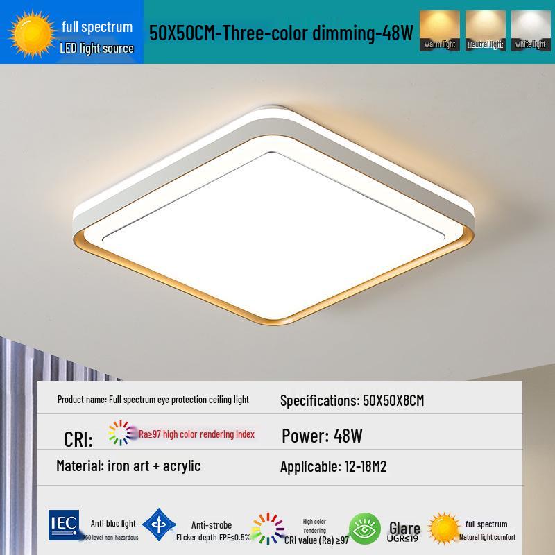 2025 Smart Eye-Protecting Ceiling Light: Elegant Round Design for Bedroom & Living Room