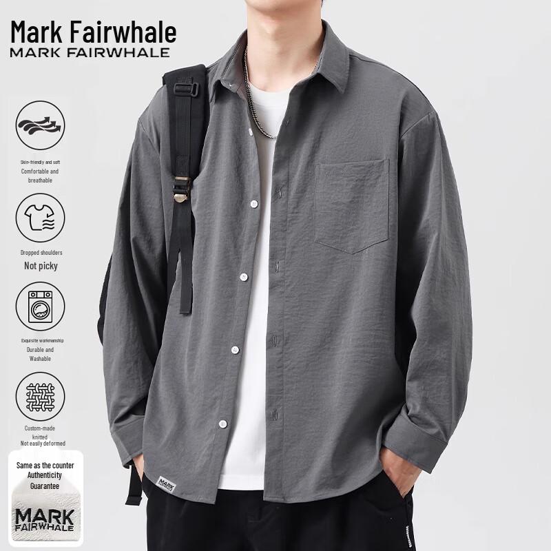 Mark Fairwhale Мужская повседневная рубашка с длинным рукавом