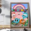 Удивительный забавный постер W-world Of Gumball, аниме-постеры, липкие настенные рисунки HD-качества, ретро-постеры для домашнего декора комнаты Kawaii