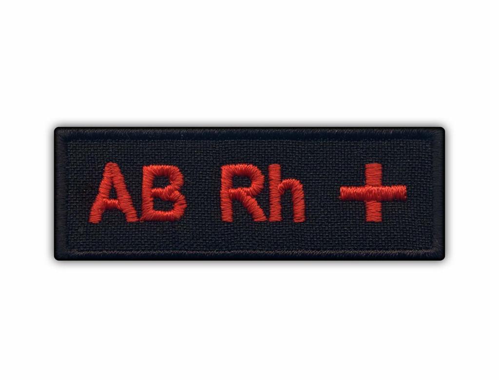 Patchion Blood type AB Rh + - Self-Adhesive Backing - Embroidered Patch/Badge/Emblem