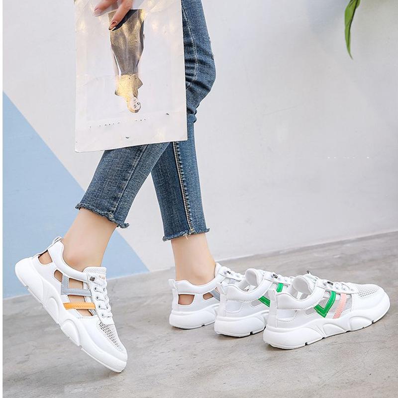 Breathable Mesh Small White Shoes Female Summer Thin Section Hollow Sports Casual Shoes Sandals