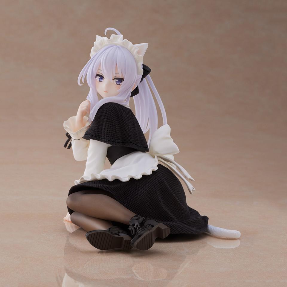 Аниме Элайна Фигурка Странствующая Ведьма Путешествие Черная Кошка Горничная Платье Сидящая Поза ПВХ Модель Игрушка