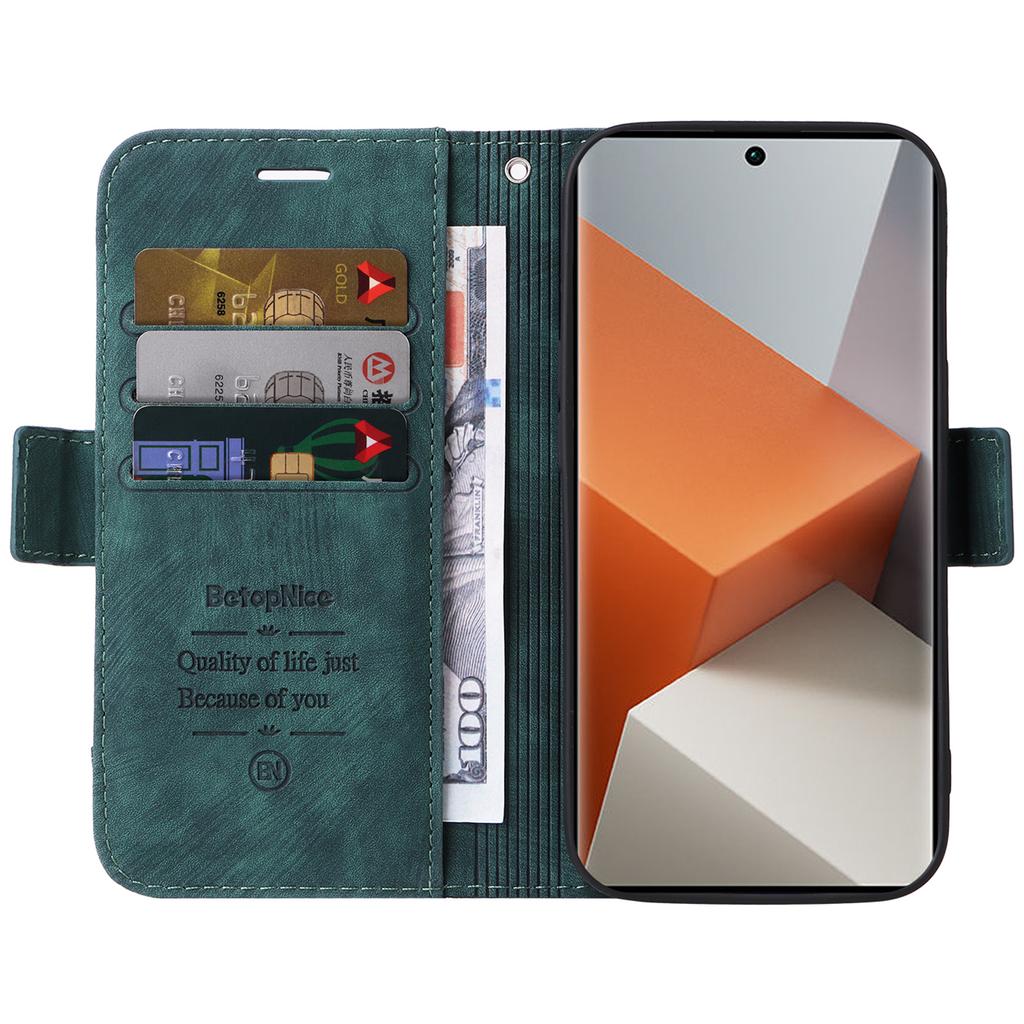 BETOPNICE 001 for Xiaomi Redmi Note 13 Pro+ 5G Phone Case Imprinted Lines Pattern Wallet Cover