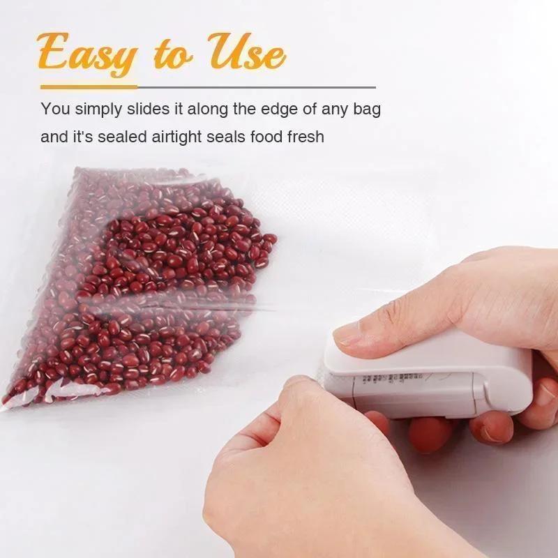 Portable Mini Sealer, Home Heat Bag Plastic Food Bag Sealing Machine Food Packaging Kitchen Storage Bag Clips(Without battery)