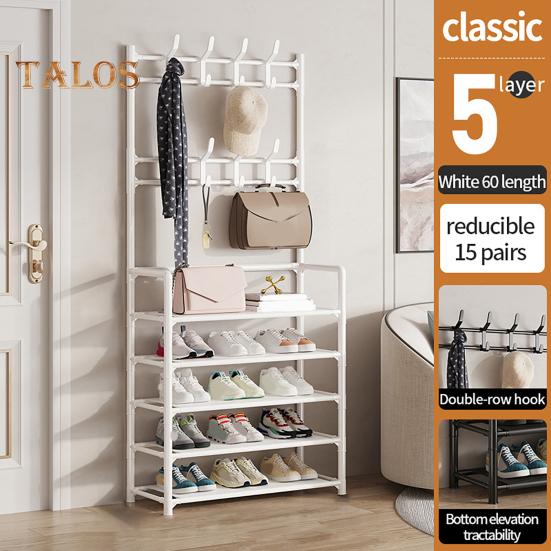Multi-Layer Shoe Rack Doorway Clothes Hanger High Stability Simple Installation Shoes Shelf Floor-Standing Storage Rack