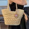 Garden Style Braided Bag Seaside Holiday Braided Handbag Large Capacity Fashion Shoulder Underarm Bag