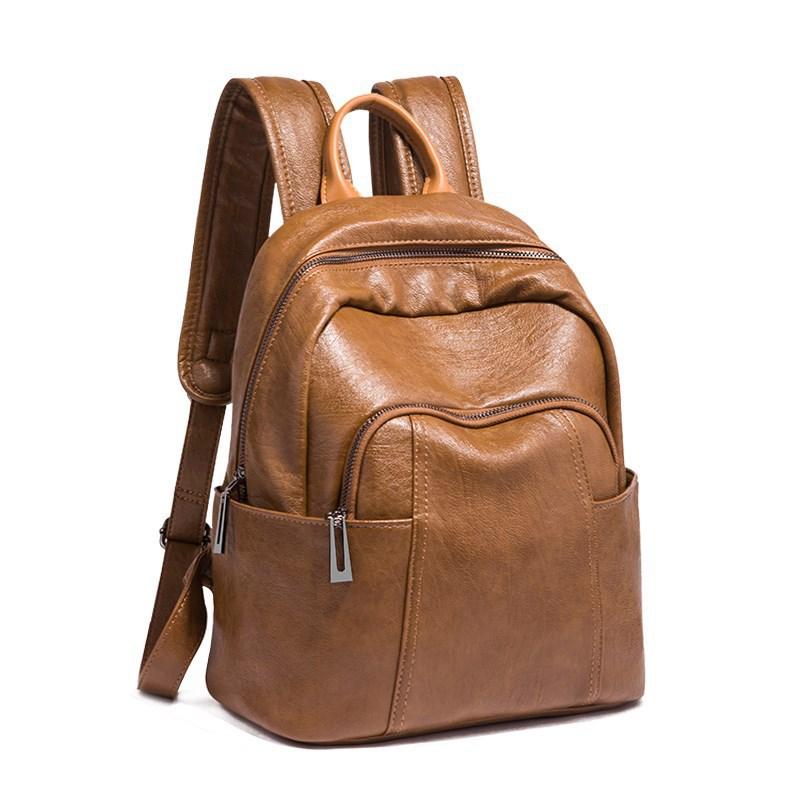 Женский рюкзак из натуральной воловьей кожи, повседневная большая вместительная мягкая кожаная модная дорожная сумка 20-35 л