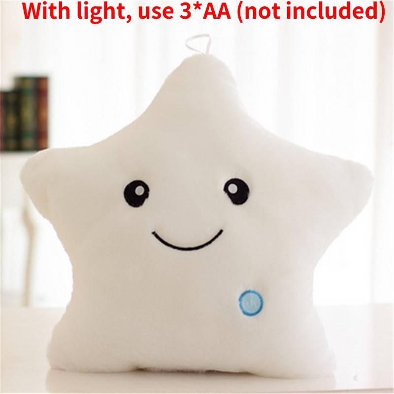 Colorful Illuminated Plush Pillows In Adorable Star Moon And Heart Shapes For Kids