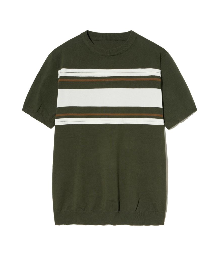 IRONYPORNO WHITELINE 86-Iroj048 Color Mix Round Short Sleeve Knit 4 Colors