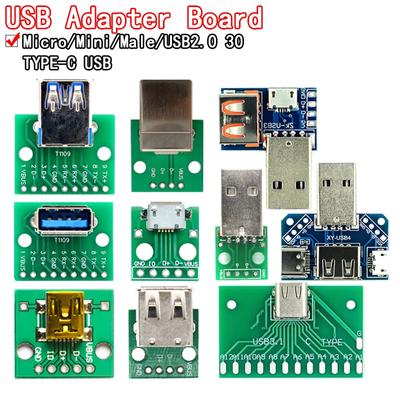 5 шт. USB-штекер / MINI MICRO USB-адаптер DIP, гнездовой разъем 2,54, разъем B Type-C USB2.0 3,0, гнездовой преобразователь печатной платы